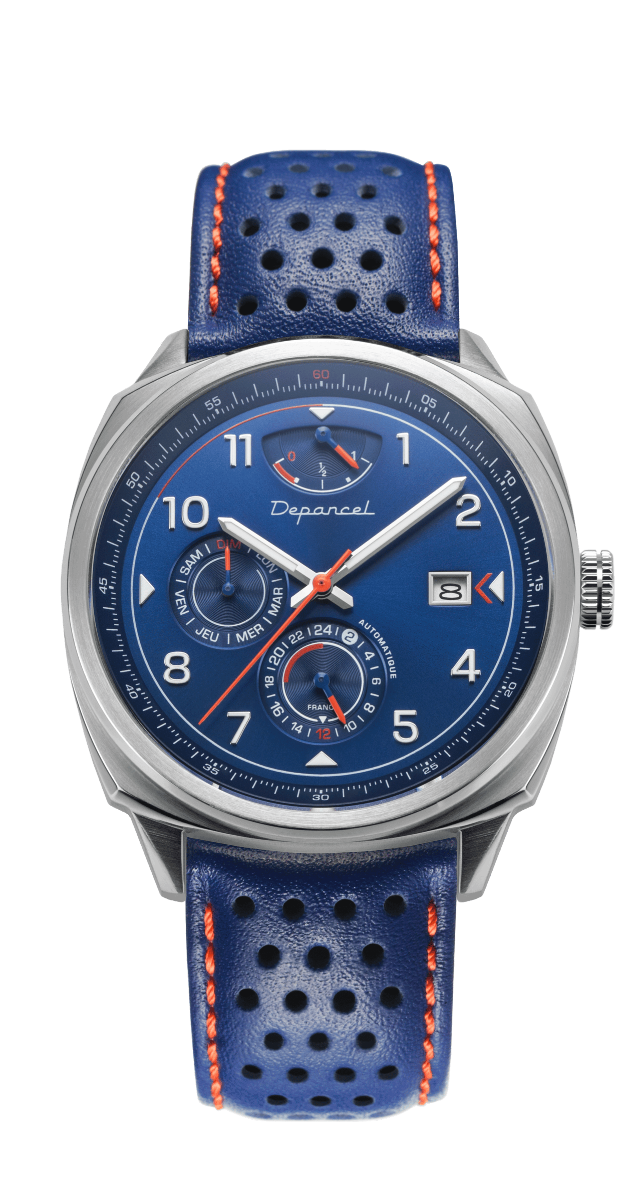 Depancel Auto Rs: L'Inspiration Bleue 11 Depancel Auto 110 Bracelet Cuir Bleu Cadran Bleu | Depancel Auto Rs: L'Inspiration Bleue