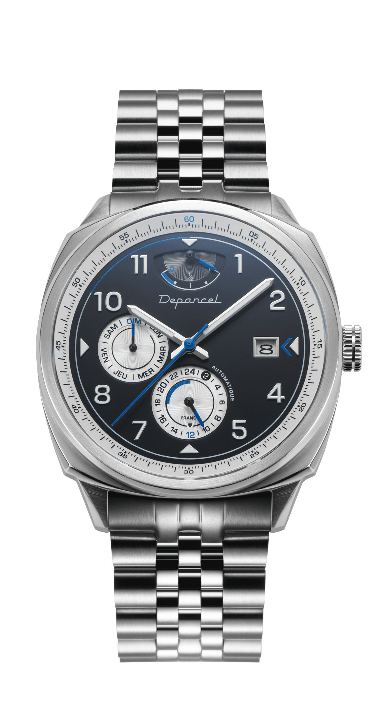 Depancel Auto Rs: L'Inspiration Bleue 7 Depancel Auto 110 Bracelet Métal Cadran Noir Bleu | Depancel Auto Rs: L'Inspiration Bleue