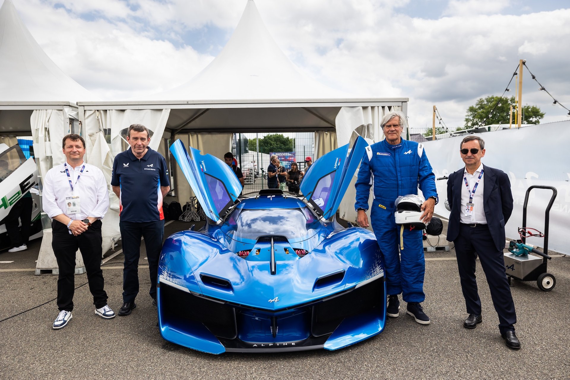 Tardy Pierre-Jean, Ingénieur En Chef Hydrogen Alpine, Portrait Famin Le Foll Stéphane (Ira), Maire Du Mans, Portrait Fillon Pierre (Fra), President Of Aco, Portrait Au Roulage Hydrogène During The Free Practice And Qualifying Session Of The 24 Hours Of Le Mans 2025, 4Th Round Of The 2025 Fia World Endurance Championship, From June 11 To 12, 2025 On The Circuit Des 24 Heures Du Mans In Le Mans, France - Photo Germain Hazard / Dppi