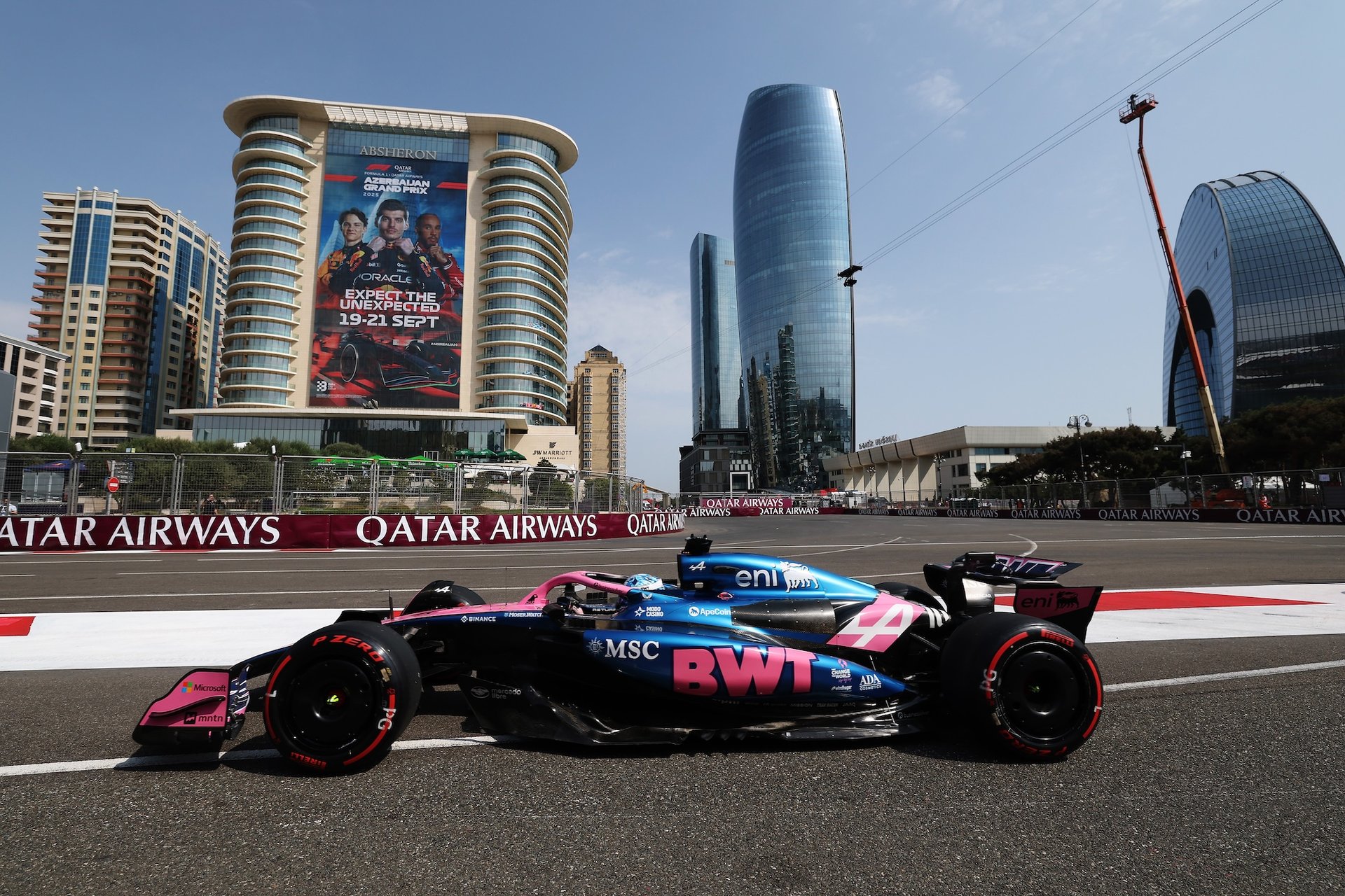 Baku, Azerbaijan - September 19: Pierre Gasly Of France Driving The (10) Alpine F1 A525 Renault On Track During Practice Ahead Of The F1 Grand Prix Of Azerbaijan At Baku City Circuit On September 19, 2025 In Baku, Azerbaijan. (Photo By Mark Thompson/Getty Images)