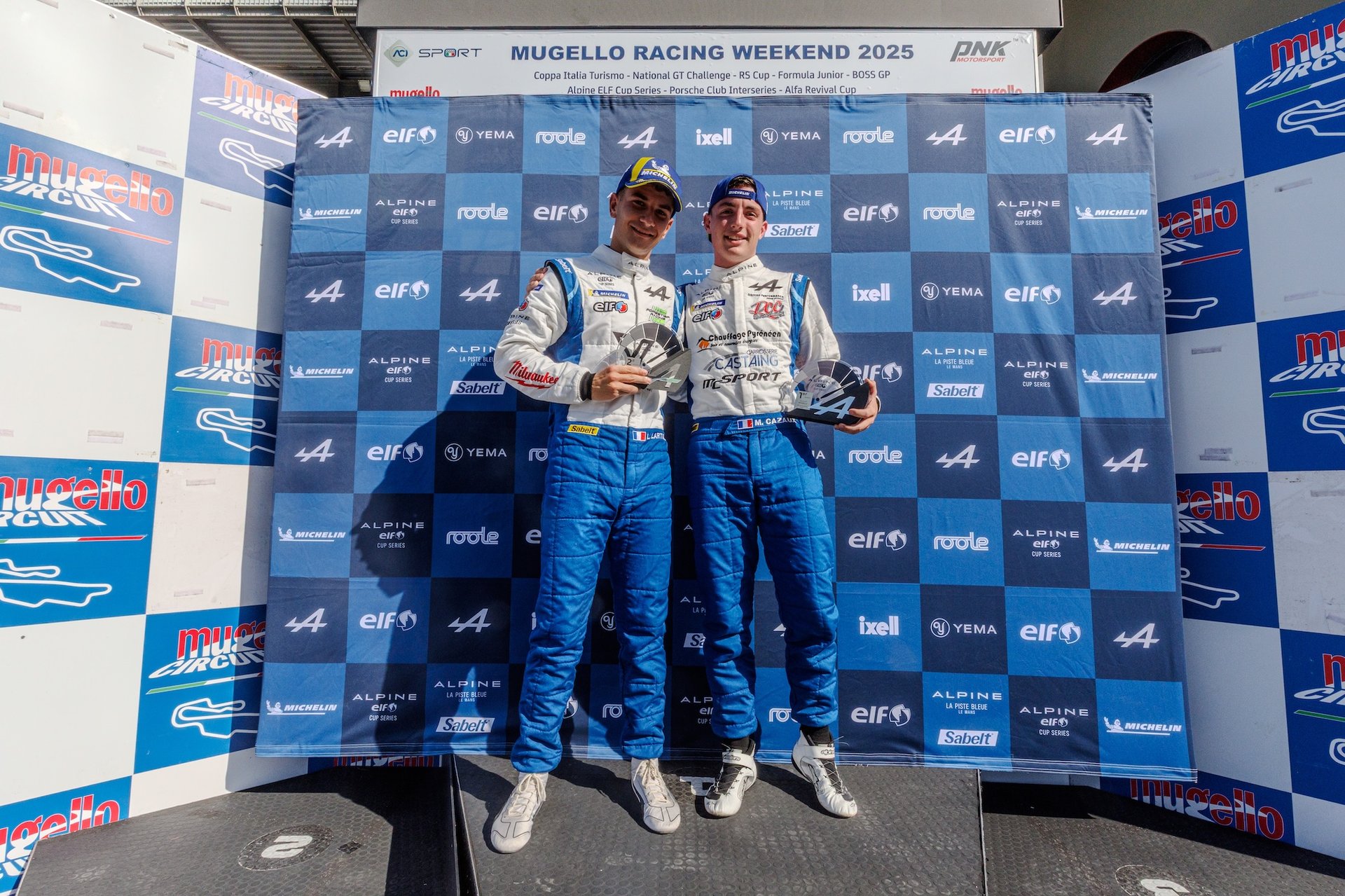 Lartigau Lazare (Fra), Vps Racing, Alpine Elf Cup Series, Portrait, Cazaux Mathias (Fra), Race Cars Consulting, Alpine Elf Cup Series, Portrait During The 5Th Round Of The Alpine Elf Cup Series 2025, From September 5 To 7, 2025 On The Autodromo Internazionale Del Mugello, In Scarperia E San Piero, Italy - Photo Alexandre Guillaumot / Dppi