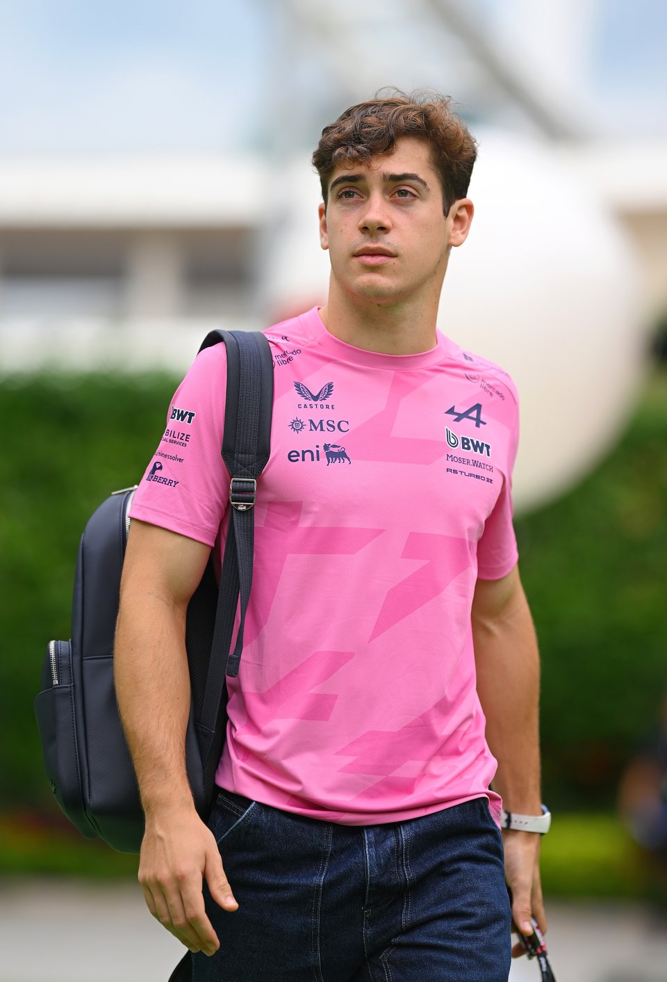 Singapore, Singapore - October 03: Franco Colapinto Of Argentina And Alpine F1 Arrives In The Paddock Prior To Practice Ahead Of The F1 Grand Prix Of Singapore At Marina Bay Street Circuit On October 03, 2025 In Singapore, Singapore. (Photo By Clive Mason/Getty Images)