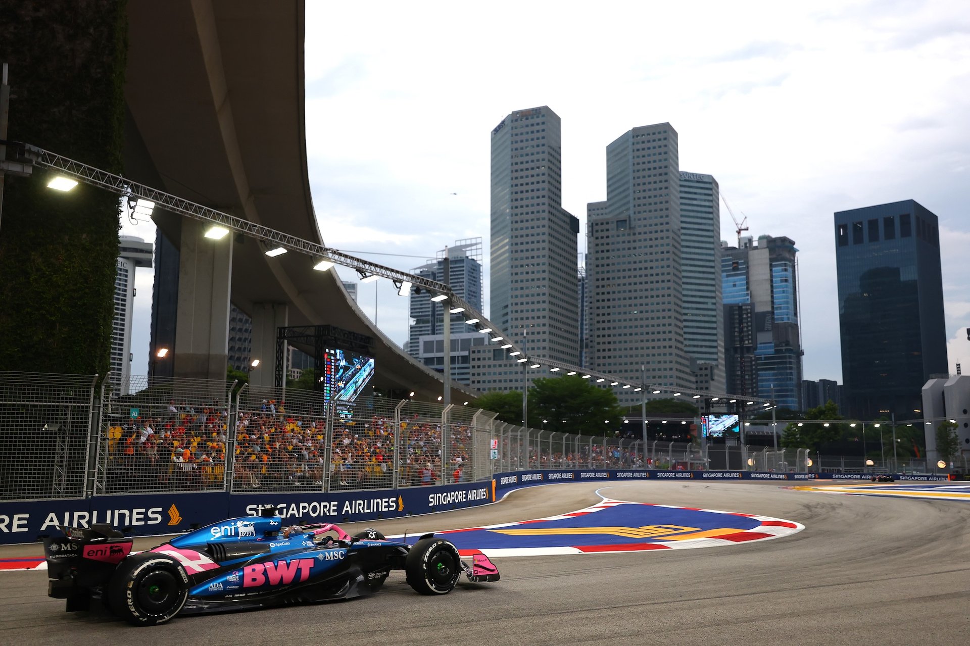 Singapore, Singapore - October 03: Pierre Gasly Of France Driving The (10) Alpine F1 A525 Renault On Track During Practice Ahead Of The F1 Grand Prix Of Singapore At Marina Bay Street Circuit On October 03, 2025 In Singapore, Singapore. (Photo By Bryn Lennon/Getty Images)