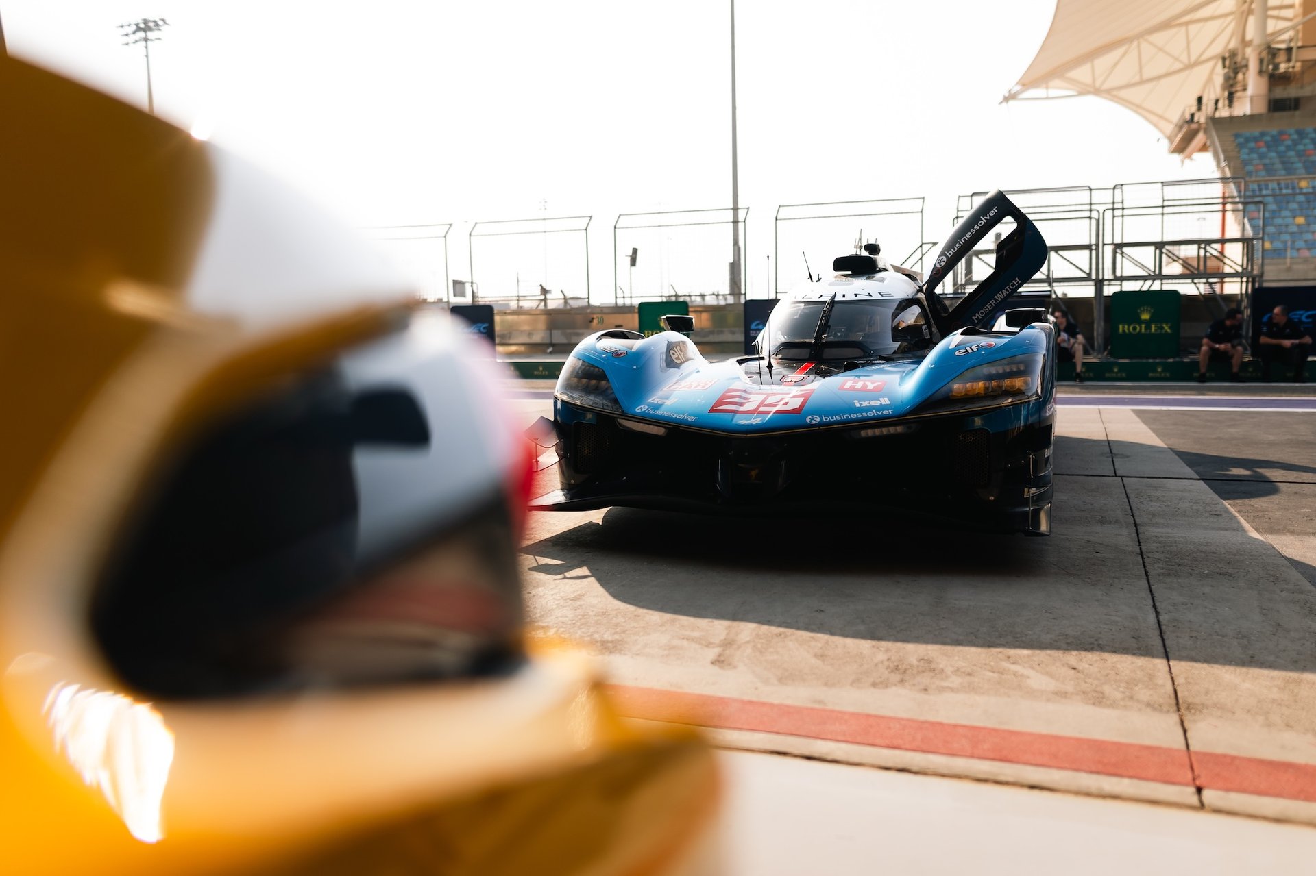 35 Chatin Paul-Loup (Fra), Habsburg Ferdinand (Aut), Milesi Charles (Fra), Alpine Endurance Team, Alpine A424 #35, Hypercar, Scrutineering, Verifications Techniques, During The 8 Hours Of Bahrain 2025, 8Th Round Of The 2025 Fia World Endurance Championship, From November 6 To 8, 2025 On The Bahrain International Circuit In Sakhir, Bahrain - Photo Joao Filipe / Dppi