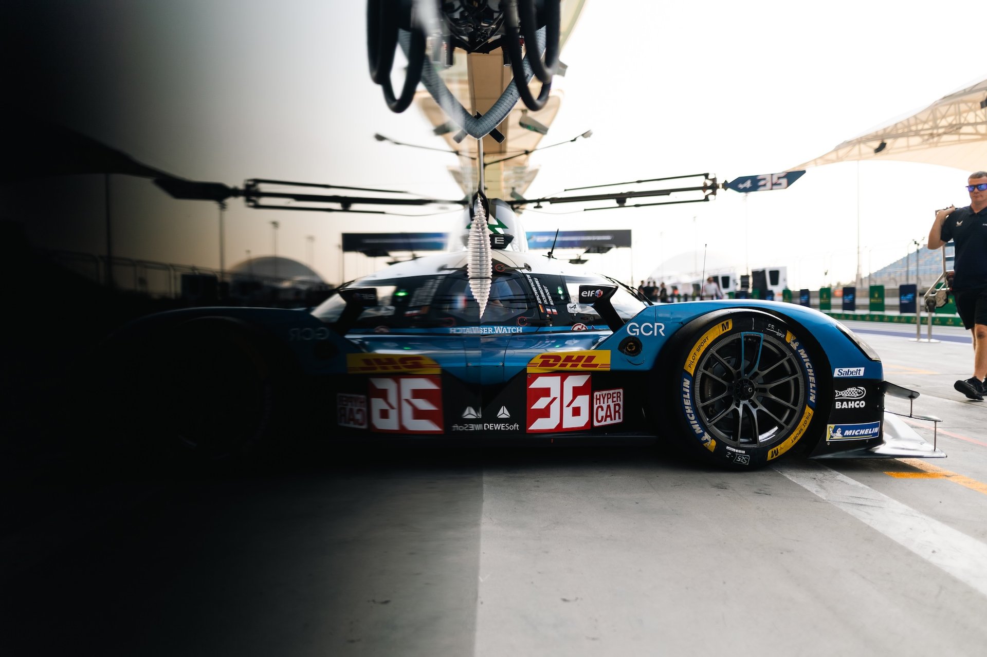 36 Makowiecki Frédéric (Fra), Gounon Jules (Fra), Schumacher Mick (Ger), Alpine Endurance Team, Alpine A424 #36, Hypercar, Scrutineering, Verifications Techniques, Pitlane, , During The 8 Hours Of Bahrain 2025, 8Th Round Of The 2025 Fia World Endurance Championship, From November 6 To 8, 2025 On The Bahrain International Circuit In Sakhir, Bahrain - Photo Joao Filipe / Dppi
