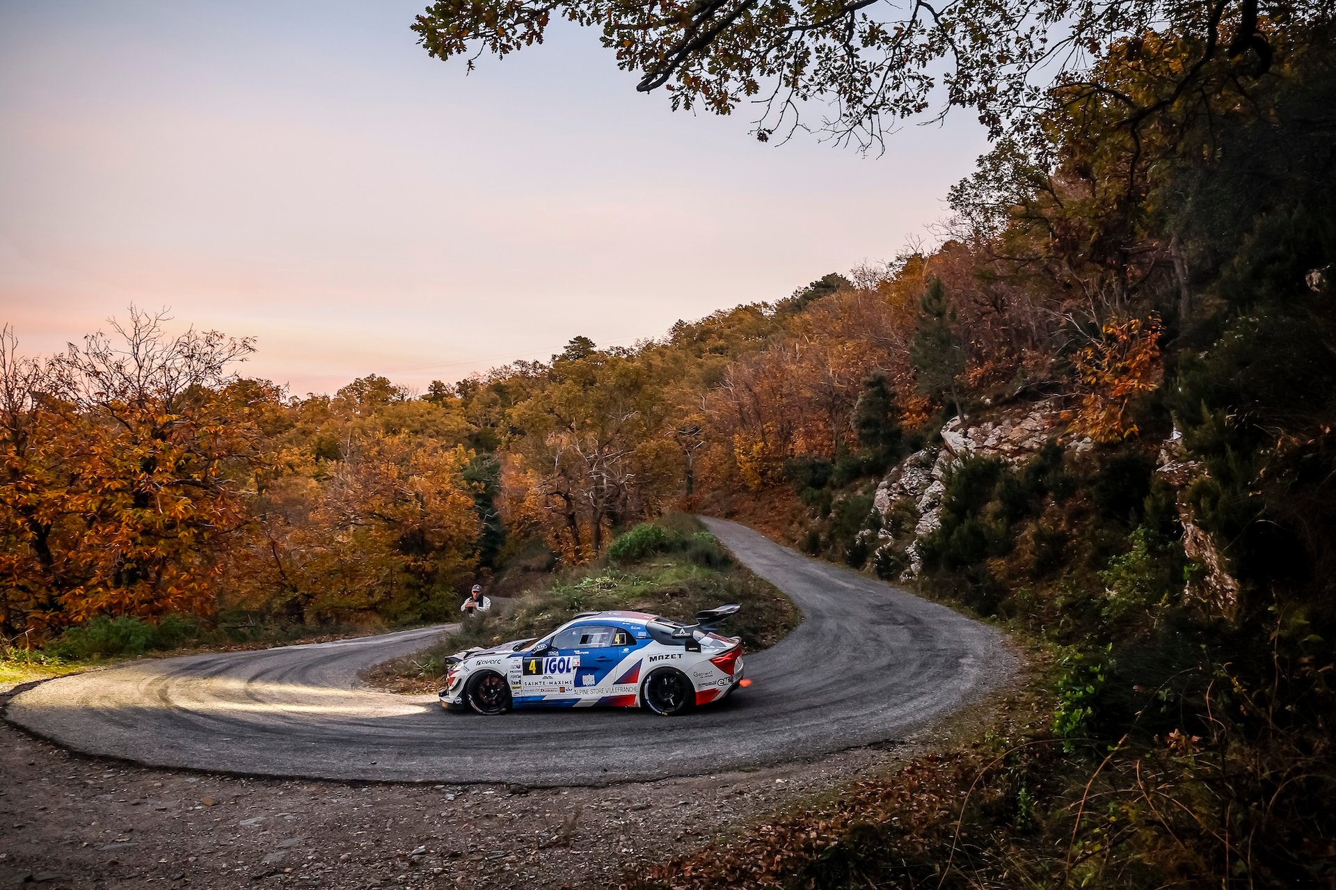 04 Astier Raphael, Giraudet Denis, Alpine A110 Gt+, Chl Sport Auto, Action During The Rallye Du Var 2025, 9Th Round Of The Championnat De France Des Rallyes 2025, From November 28 To 29, 2025 In Sainte-Maxime, France - Photo Gregory Lenormand / Dppi