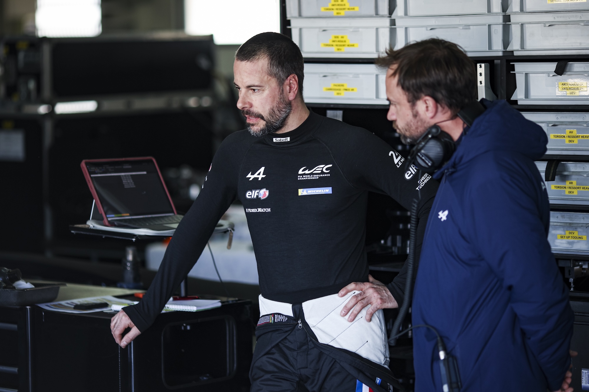MAKOWIECKI Frédéric (fra), Alpine Endurance Team, Alpine A424 #36, Hypercar, portrait LAPIERRE Nicolas, Alpine Endurance Team portrait during the Alpine private test session on the MotorLand Aragon from Februar 25 to 26, 2026 in Alcaniz, Spain - Photo Xavier Bonilla / DPPI