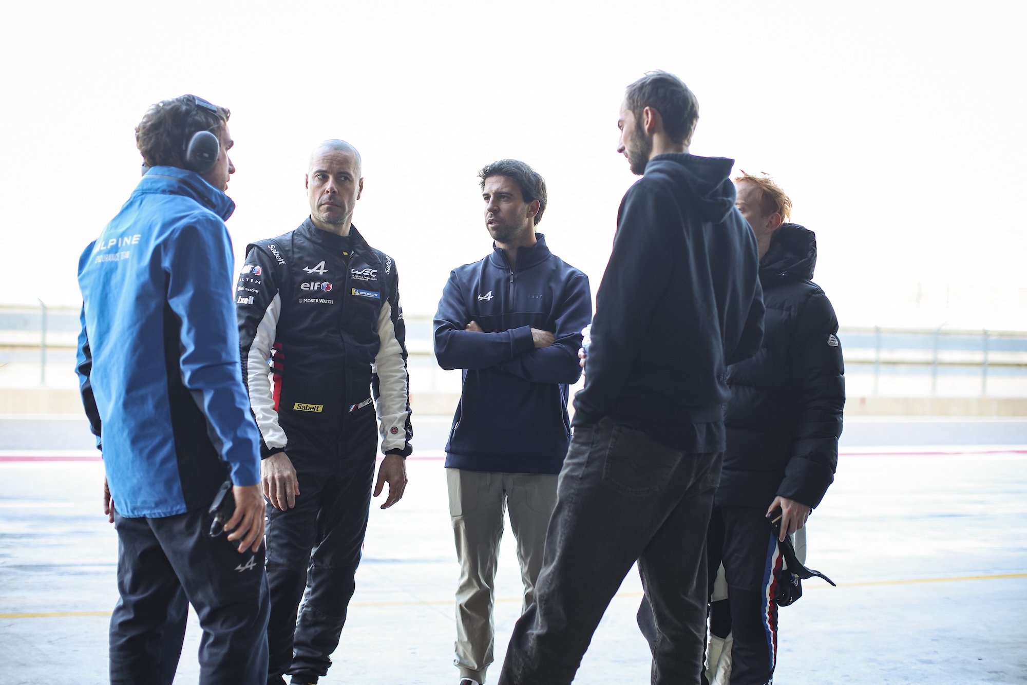 MAKOWIECKI Frédéric (fra), Alpine Endurance Team, Alpine A424 #36, Hypercar, portrait DA COSTA Antonio (por), Alpine Endurance Team, Alpine A424 #35, Hypercar, portrait HABSBURG Ferdinand (aut), Alpine Endurance Team, Alpine A424 #35, Hypercar, portrait during the Alpine private test session on the MotorLand Aragon from Februar 25 to 26, 2026 in Alcaniz, Spain - Photo Xavier Bonilla / DPPI