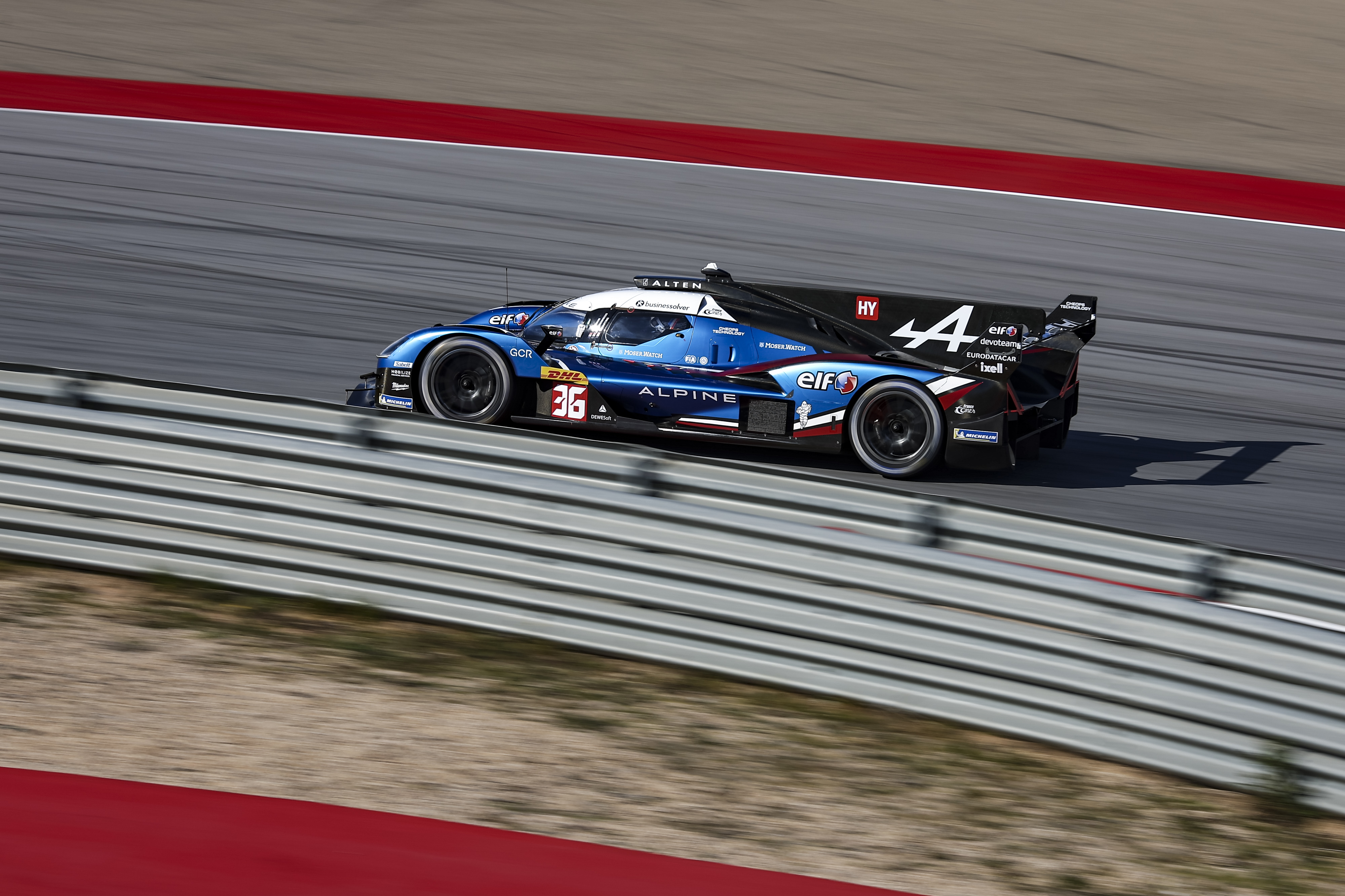 36 MAKOWIECKI Frédéric (fra), GOUNON Jules (fra), MARTINS Victor (fra), Alpine Endurance Team, Alpine A424 #36, Hypercar, action during the Alpine private test session on the MotorLand Aragon from Februar 25 to 26, 2026 in Alcaniz, Spain - Photo Xavier Bonilla / DPPI
