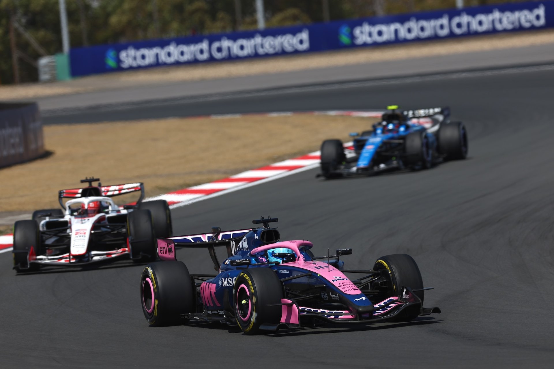 Shanghai, China - March 14: Pierre Gasly Of France Driving The (10) Alpine F1 A526 Mercedes Leads Esteban Ocon Of France Driving The (31) Haas F1 Vf-26 Ferrari On Track During The Sprint Ahead Of The F1 Grand Prix Of China At Shanghai International Circuit On March 14, 2026 In Shanghai, China. (Photo By Andy Hone/Lat Images)