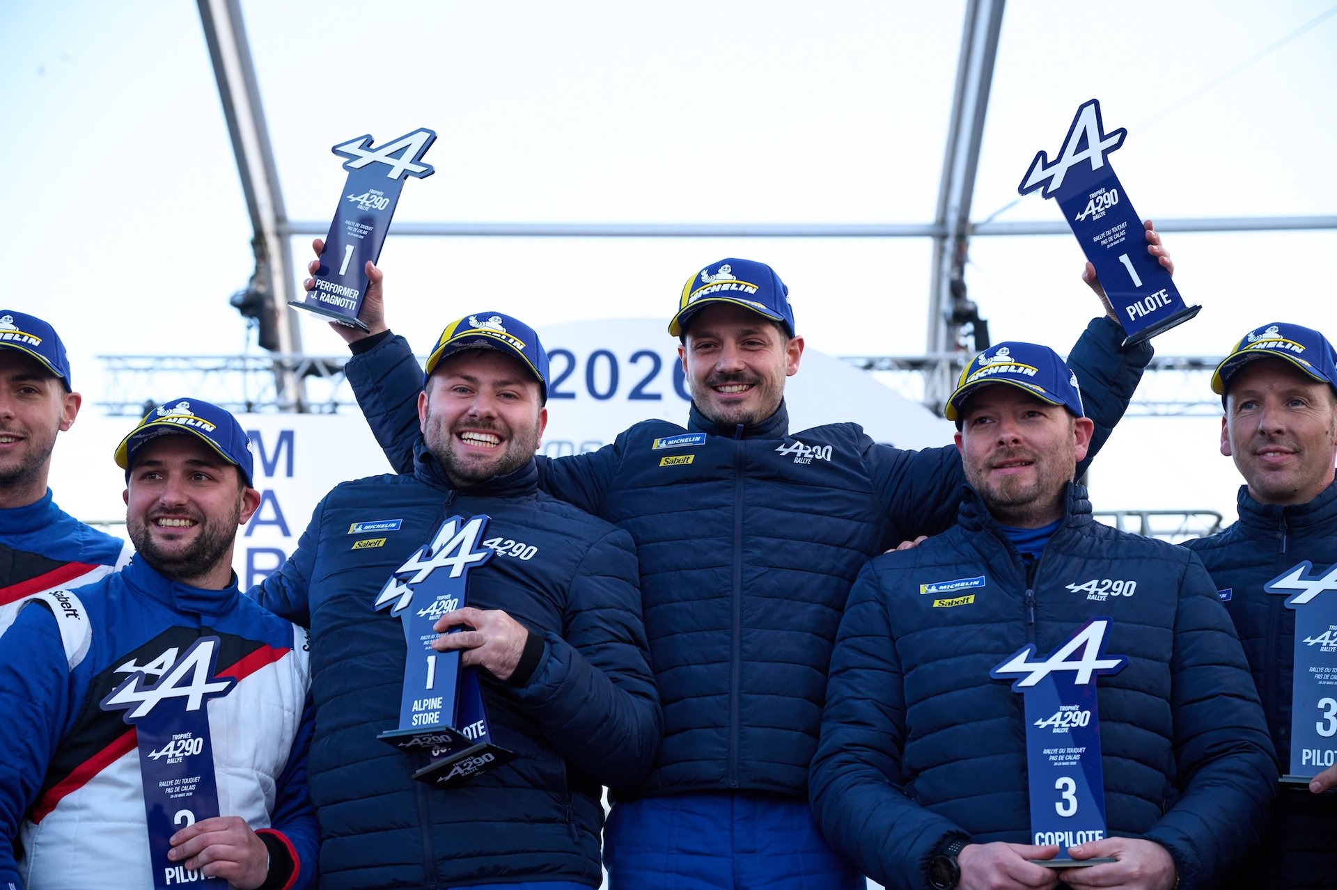 Alpine A290 Rally Trophy: Melvin Rabilloud Strikes Early At Le Touquet 3 Alpine A290, Podium During The Rallye Le Touquet Pas-De-Calais 2026, 1St Round Of The Championnat De France Des Rallyes 2026, From March 27 To 28 In Le Touquet, France - Photo Romain Thuillier / Dppi