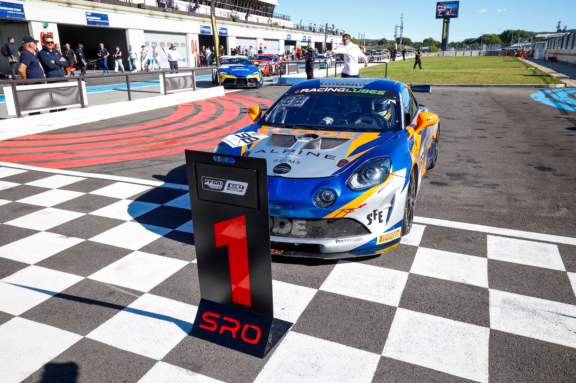 Alpine Sacrée En Ffsa Gt 2026 : L’a110 Gt4+ Au Sommet, Chazel Fait Le Plein En Cup 3 38 Beltramelli Viny (Fra), Bottemanne Sacha (Fra), Code Racing Development,Alpine A110 Gt4 Evo, Action During The 5Th Round Of The Championnat De France Ffsa Gt 2026, From October 9 To 11, 2026 On The Circuit Paul Ricard, In Le Castellet, France - Photo Gregory Lenormand / Dppi
